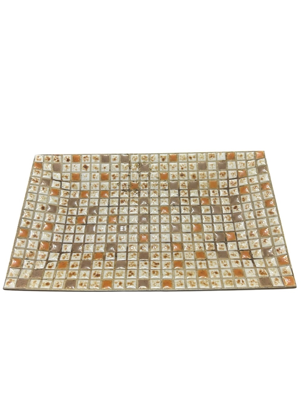 vintage mid-century modern (MCM) mosaic tile tray or trinket dish 11.5 X 7”